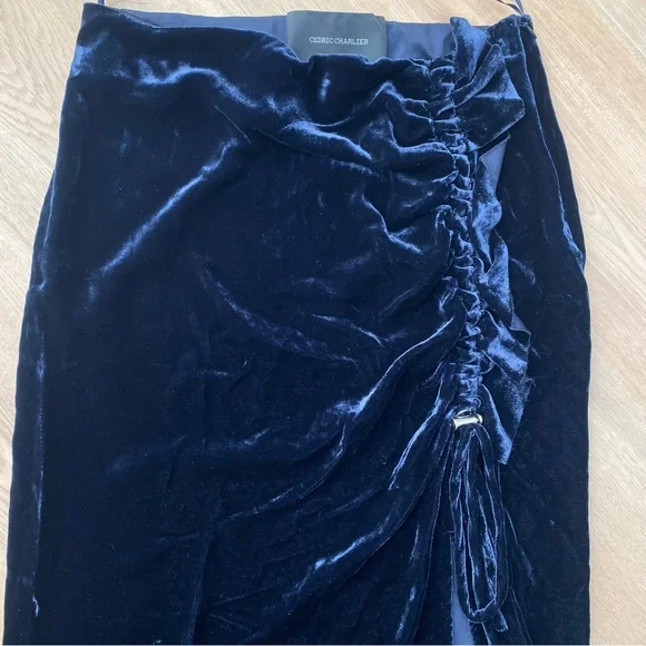 Cedric Charlier Velvet Skirt Sz 38 - Picture 3 of 8